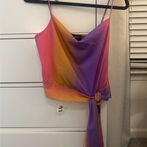 4SI3NNA Multicolor Tie-Front Tank Top